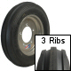 3 Rib Implement Off-Road Sand Tire 5.00 Recommended For 15 Inch Diameter 4 Inch Wide Wheel