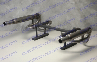 TRI-MIL DUAL BAZOOKAS EXHAUST UNPAINTED FOR SINGLE CARBURETOR ENGINES
