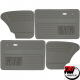 TMI GREY VINYL DOOR AND QUARTER PANEL KIT FOR 1967 TO 1977 BEETLE OR SUPER BEETLE WITH DOOR POCKETS