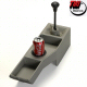 TMI GREY VINYL DELUXE CONSOLE WITH CUP HOLDER FOR 1965 TO 1967 HARD TOP OR CONVERTIBLE BEETLE