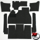 TMI 7 PIECE GREY FLOOR CARPET KIT FOR 1969 TO 1972 STANDARD BEETLES WITH PASSENGER FOOT REST PLATE