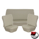 TMI OFF WHITE BASKETWEAVE VINYL HOG RING SEAT COVER SET FOR 1965 TO 1967 BEETLE FOR ALL THREE SEATS