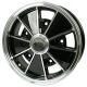 GLOSS BLACK BRM WHEEL WITH POLISHED EDGE 15 INCH DIAMETER 5 INCHES WIDE FOR 5 LUG 205mm BOLT PATTERN