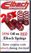 25% Off all red Eibach brand springs when you enter coupon code EIBACH during checkout.