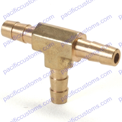 1/4" Barbed Brass Fuel Gas T-Fitting EMPI 43-4402 new