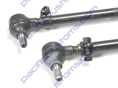 Black 2 Inch Narrowed Late Model Ball Joint Tie Rod Set With Steering Damper Hole
