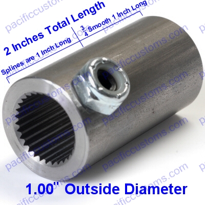 11/16 Inch 36 Spline To 3/4 Smooth Coupler For Steering Shafts On The Electric Power Steering Kit