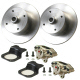 Rear 4 Lug Long Axle Economy Disc Brake Kit With Bolt On Caliper Brackets For Irs Or Long Axle Swing