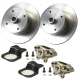 Rear 4 Lug Short Axle Economy Disc Brake Kit With Bolt On Caliper Brackets For Short Axle Swing