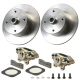 Rear 4 Lug Long Axle Economy Disc Brake Kit With Weld On Caliper Brackets For Boxed Trailing Arms