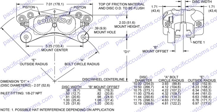 Wilwood Forged Dynalite Disc Brake Caliper 120-6818