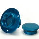 Blue Anodized Straight Neck Aluminum Remote Fuel Filler With Billet Aluminum Cap For 2.0 Inch Hose