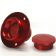 Red Anodized Straight Neck Aluminum Remote Fuel Filler With Billet Aluminum Cap For 2.0 Inch Hose