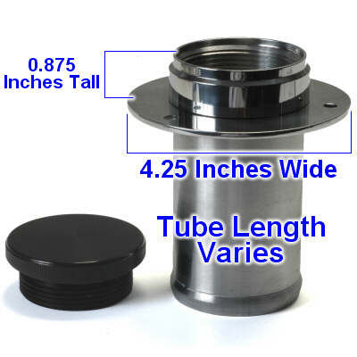 Billet Aluminum Replacement Gas Cap For Remote Fuel Filler Necks 2.25-10 Thread