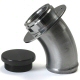 45 Degree Angled Neck Aluminum Remote Fuel Filler  With Billet Aluminum Cap For 2.0 Inch Hose