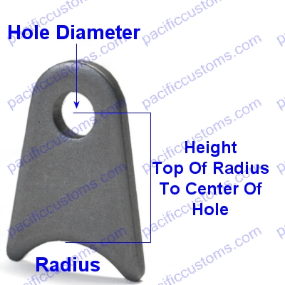 Weld On Small Seat Mount Tab Radiused For 1.50 Tube With 3/8 Id Hole - Bag Of 50 Pcs