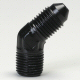 An 1/8 Npt Male To #3 Male 45 Degree Hose Adapter Typically Used For Brakes Anodized Black