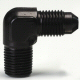 An 1/8 Npt Male To #3 Male 90 Degree Hose Adapter Typically Used For Brakes Anodized Black