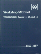 Bentley Service Manual For Type 11, 14, And 15 Bugs Or Ghias 1952 To 1957