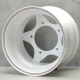 White Baja Bug Steel Wheel 10 Inch Wide 15 Inch Diameter 5 Lug 205Mm Bolt Pattern 2 Inch Back Space