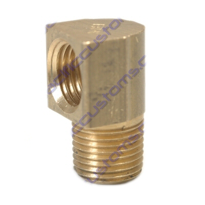 90 Degree AN3 to 3/8 Inch-24 Brake Adapter Fitting