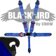 Crow Black Bird Quick Release Blue Seat Belt 3 Inch Lap 3 Inch Shoulders 5 Point Clip In Style