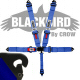 Crow Black Bird Quick Release Blue Seat Belt 3 Inch Lap 3 Inch Shoulders 5 Point Clip In Style