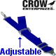 Crow Enterprizes Adjustable 2 Inch Blue Latch & Link Anti-Submarine Crotch Strap Belt