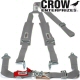 Crow Enterprizes Quick Release Grey Seat Belt 2 Inch Lap 2 Inch Padded Shoulders 3 Point Y-Type