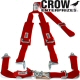 Crow Enterprizes Quick Release Red Seat Belt 2 Inch Lap 2 Inch Padded Shoulders 3 Point Y-Type