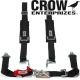 Crow Enterprizes Quick Release Black Seat Belt 2 Inch Lap 2 Inch Padded Shoulders 4 Point