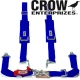 Crow Enterprizes Quick Release Blue Seat Belt 2 Inch Lap 2 Inch Padded Shoulders 4 Point