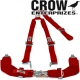 Crow Enterprizes Quick Release Red Seat Belt 3 Inch Lap 2 Inch Shoulders 3 Point Y-Type