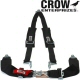 Crow Enterprizes Quick Release Black Seat Belt 3 Inch Lap 2 Inch Padded Shoulders 3 Point V-Type