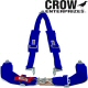 Crow Enterprizes Quick Release Blue Seat Belt 3 Inch Lap 2 Inch Padded Shoulders 3 Point V-Type