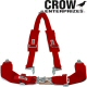 Crow Enterprizes Quick Release Red Seat Belt 3 Inch Lap 2 Inch Padded Shoulders 3 Point V-Type