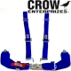 Crow Enterprizes Quick Release Blue Seat Belt 3 Inch Lap 2 Inch Shoulders 4 Point