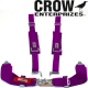 Crow Enterprizes Quick Release Purple Seat Belt 3 Inch Lap 2 Inch Padded Shoulders 4 Point