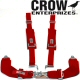 Crow Enterprizes Quick Release Red Seat Belt 3 Inch Lap 2 Inch Padded Shoulders 4 Point