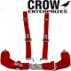 Crow Enterprizes Quick Release Red Seat Belt 3 Inch Lap 2 Inch Shoulders 4 Point