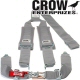 Crow Enterprizes Quick Release Grey Seat Belt 3 Inch Lap 3 Inch Padded Shoulders 3 Point Y-Type