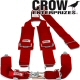 Crow Enterprizes Quick Release Red Seat Belt 3 Inch Lap 3 Inch Padded Shoulders 3 Point Y-Type