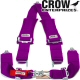 Crow Enterprizes Quick Release Purple Seat Belt 3 Inch Lap 3 Inch Padded Shoulders 3 Point V-Type