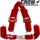 Crow Enterprizes Quick Release Red Seat Belt 3 Inch Lap 3 Inch Padded Shoulders 3 Point V-Type