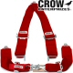 Crow Enterprizes Quick Release Red Seat Belt 3 Inch Lap 3 Inch Shoulders 3 Point V-Type