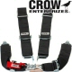 Crow Enterprizes Quick Release Black Seat Belt 3 Inch Lap 3 Inch Shoulders 4 Point