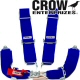 Crow Enterprizes Quick Release Blue Seat Belt 3 Inch Lap 3 Inch Shoulders 4 Point