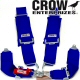 Crow Enterprizes Quick Release Blue Seat Belt 3 Inch Lap 3 Inch Padded Shoulders 4 Point