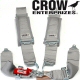 Crow Enterprizes Quick Release Grey Seat Belt 3 Inch Lap 3 Inch Padded Shoulders 4 Point