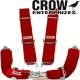 Crow Enterprizes Quick Release Red Seat Belt 3 Inch Lap 3 Inch Shoulders 4 Point